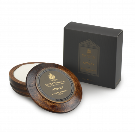 Rasierseife Duftnote Apsley von Truefitt & Hill in der stilvollen Holzschale