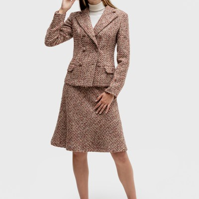 Damenkostüm mit 2-reihigem Blazer für den Herbst