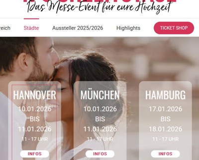 Informationsbild zur Hochzeitsmesse Hochzeitstage 2060 im Hannover Congresszentrum