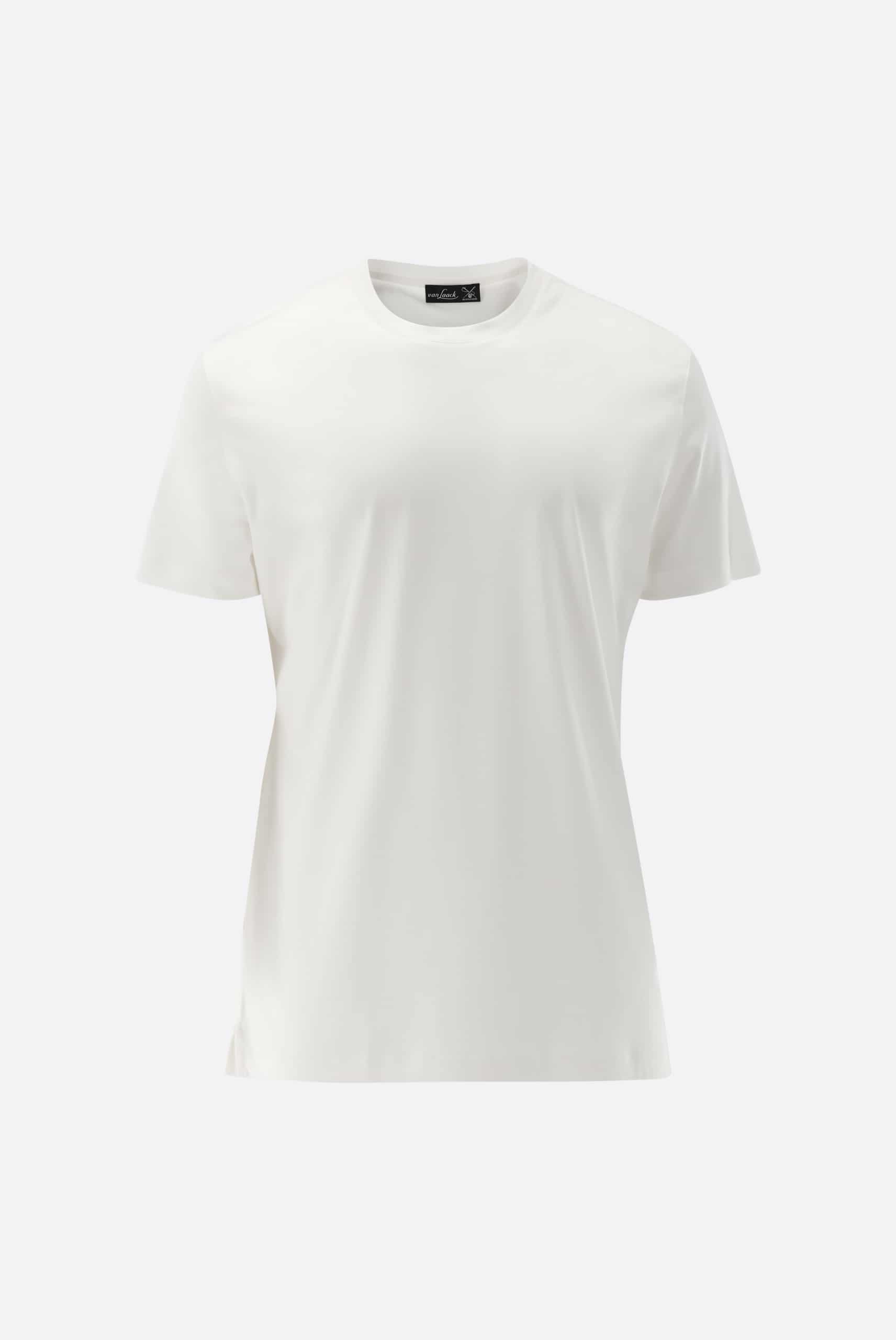 T-Shirt Rundhals Kurzarm Van Laack Meisterklasse, Farbe weiss